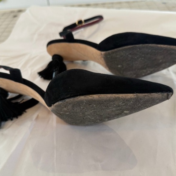 Kate Spade Voila Tassle Black Suede Women's Heels - Picture 3 of 11